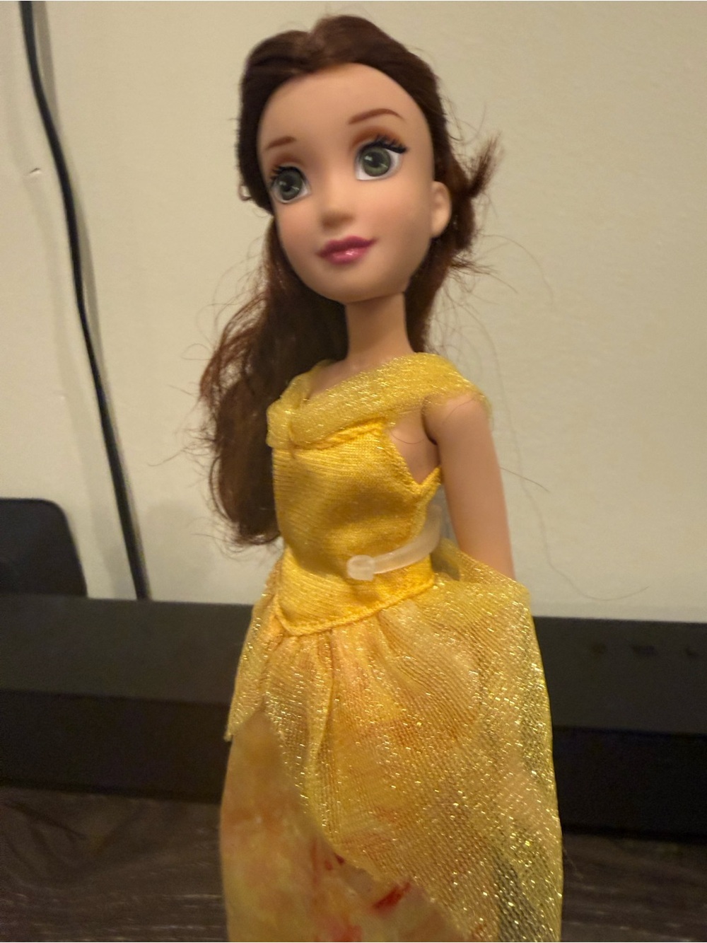 Disney Beauty and the Beast Princess Belle in gold gown 10” height
